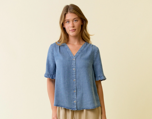 Leah Denim Blouse