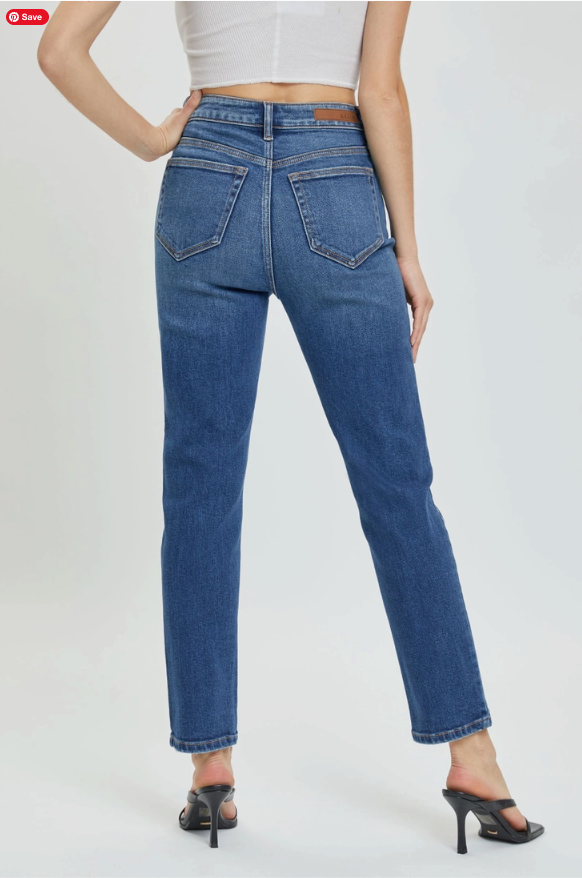 High Rise Straight | Dark Wash