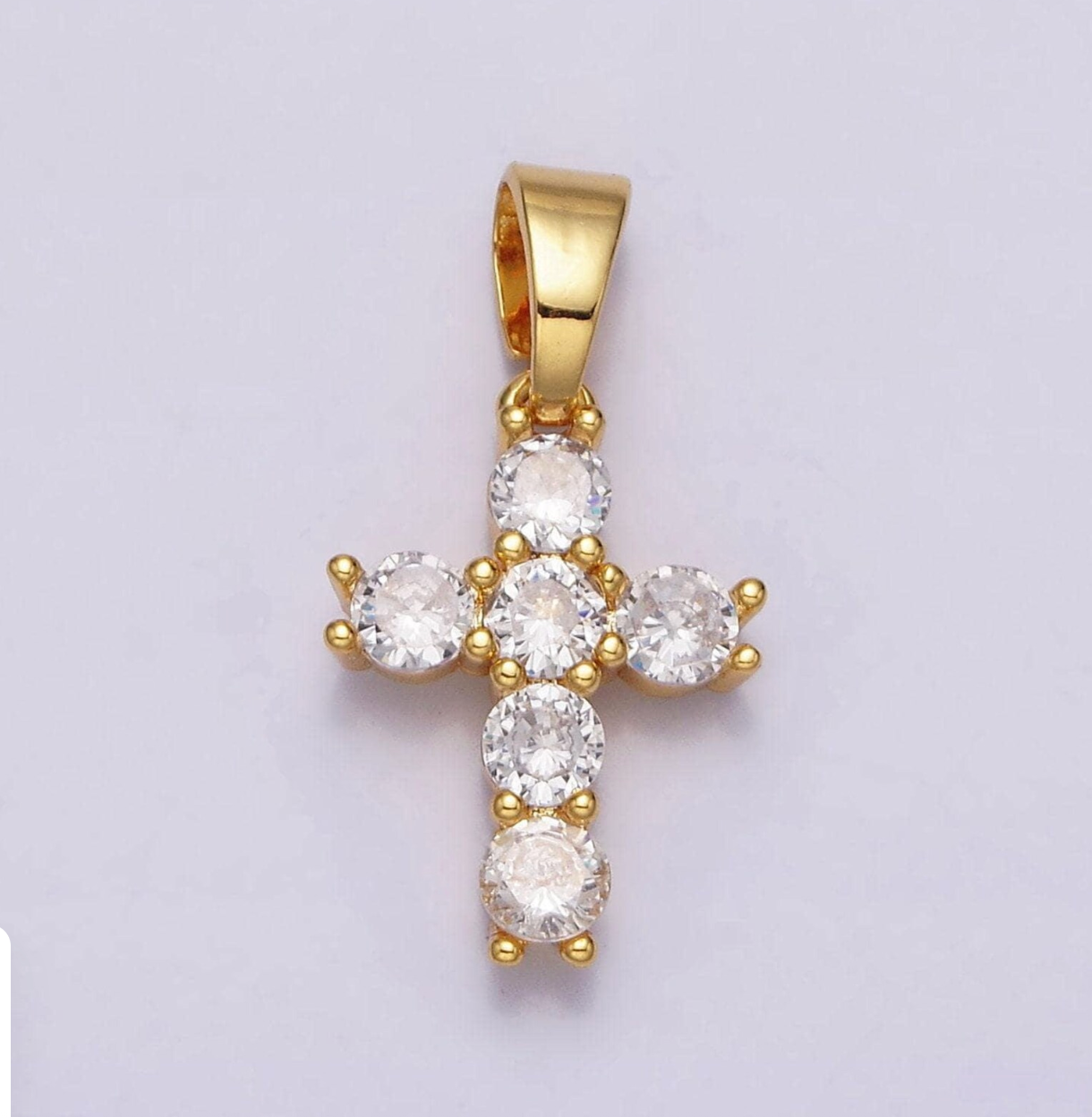 Cross with CZ Stones | Gold