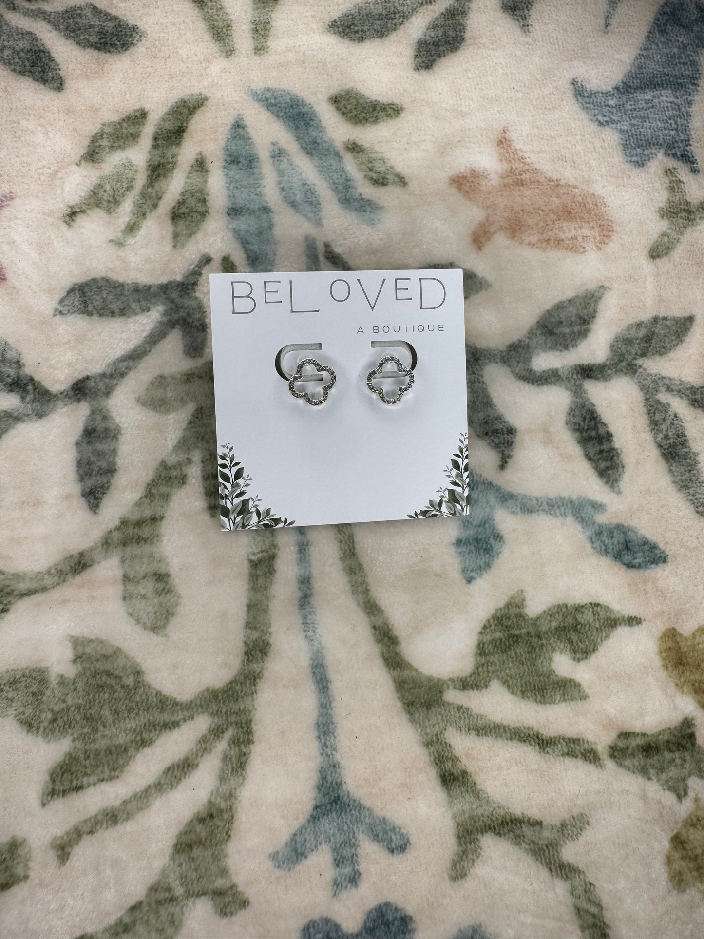 Silver Clover Studs