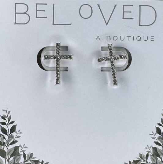 Silver Cross Earrings