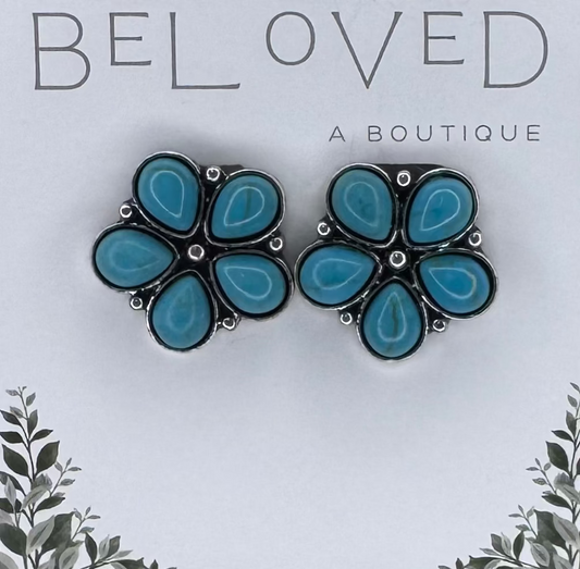 Turquoise Flower Earrings