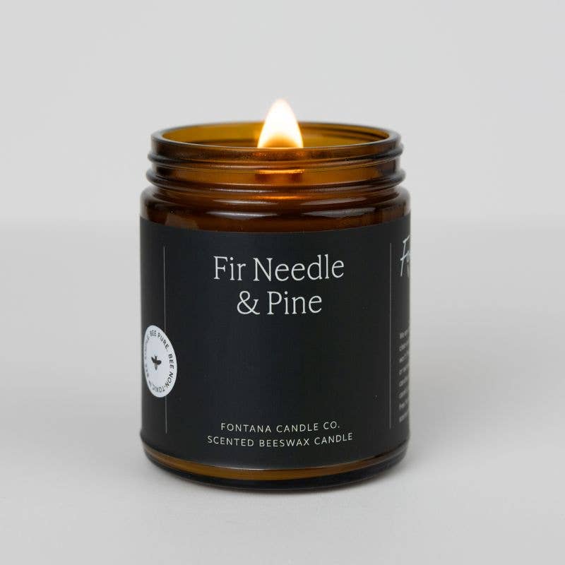 Fir & Pine Essential Oil Beeswax Jar Candle: Non-Toxic