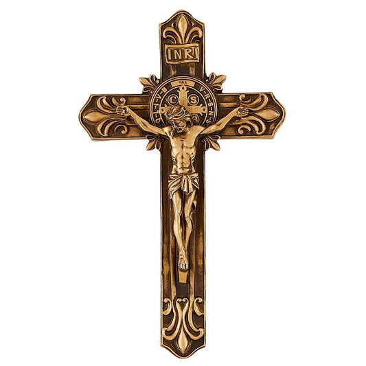 St. Benedict Gold Crucifix- 9"