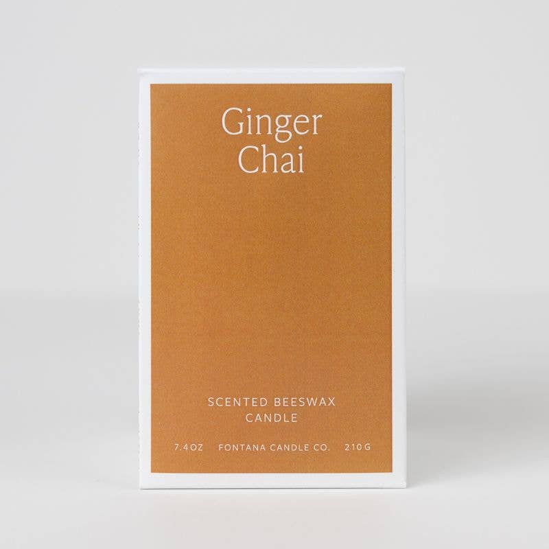 Ginger Chai Essential Oil Beeswax Jar Candle: Non-Toxic