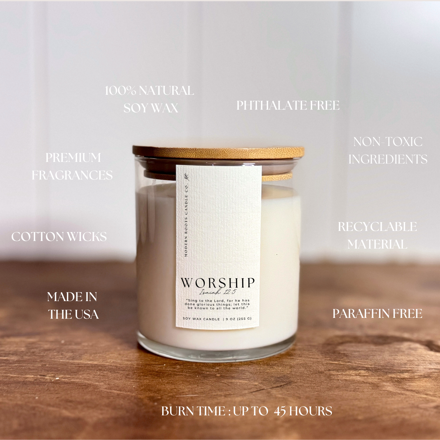 Worship | Gardenia & Tuberose | 9 oz. Clear Jar Soy Candle