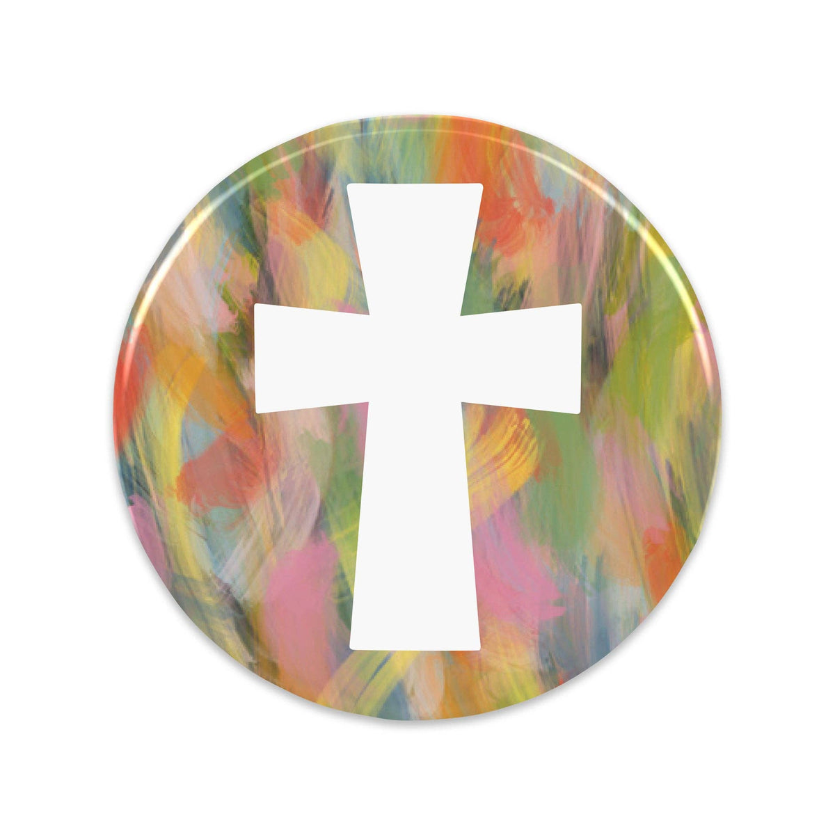 Pinback Button, Colorful Cross