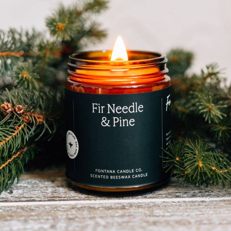 Fir & Pine Essential Oil Beeswax Jar Candle: Non-Toxic