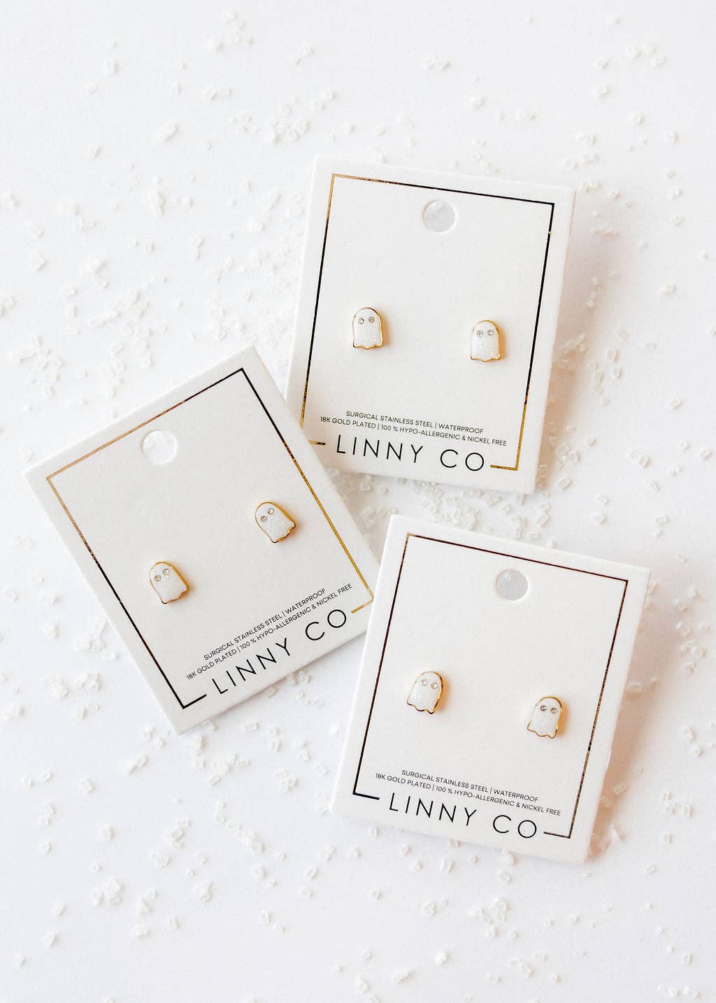 Screwback Stud Earrings - Ghost