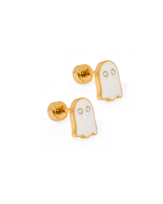 Screwback Stud Earrings - Ghost
