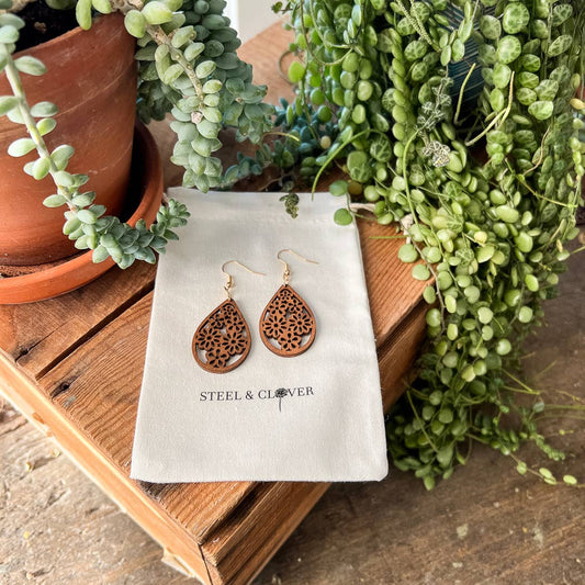Daisy Wooden Earrings