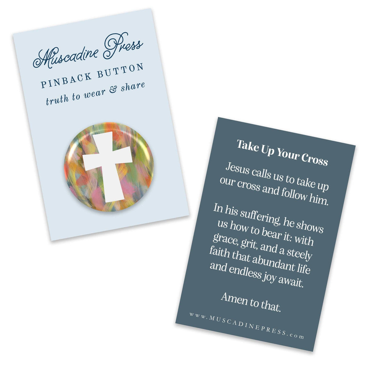 Pinback Button, Colorful Cross