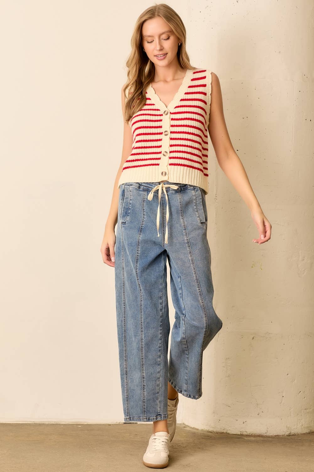 Mia Striped Sweater Vest