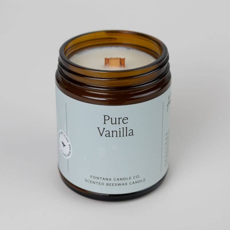 Pure Vanilla Essential Oil Beeswax Jar Candle: Non-Toxic