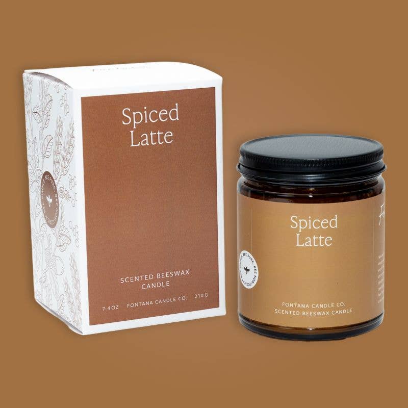 Spiced Latte Essential Oil Beeswax Jar Candle: Non-Toxic