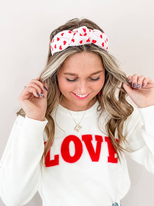 Solid Hearts Structured Headband