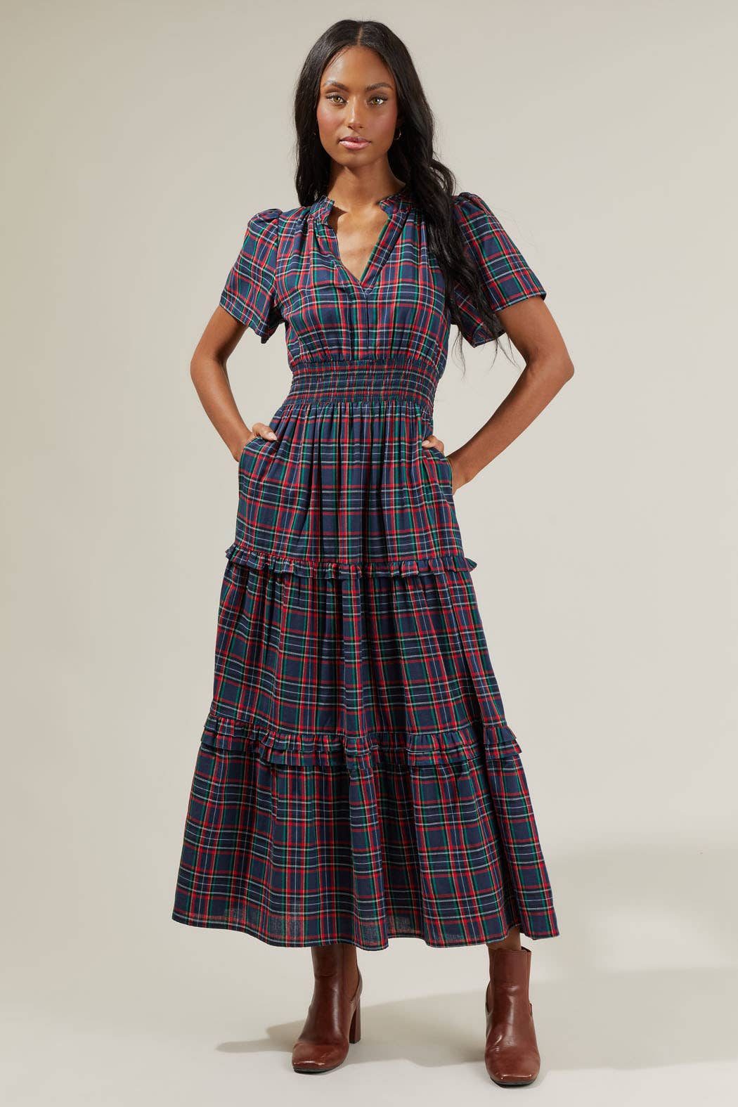 Miley Plaid Maxi Dress
