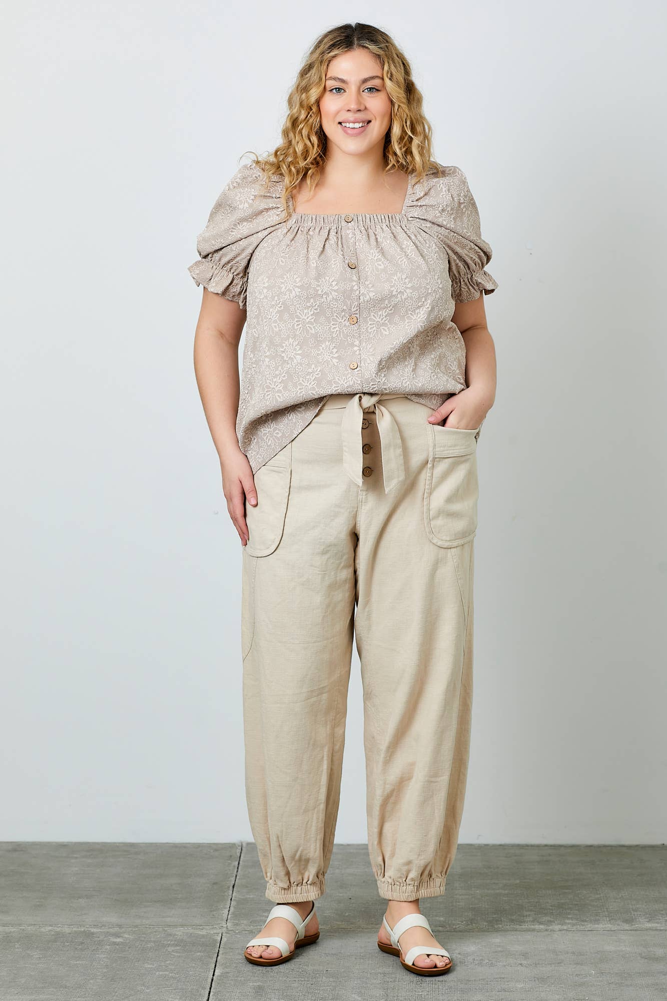 Lauren Blouse (Plus Size) | Taupe