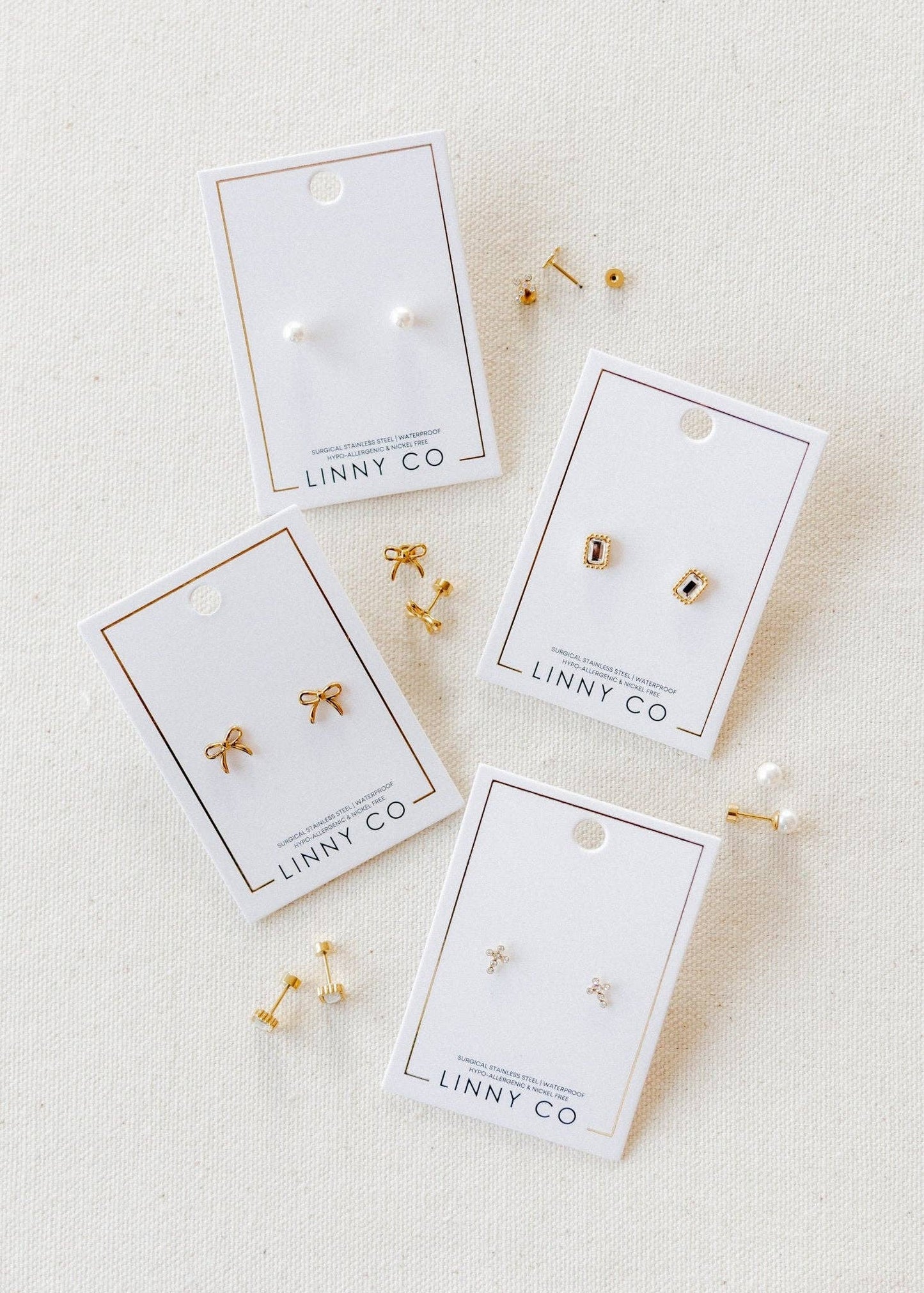 Screwback Stud Earrings - Payton Pearl White 5mm
