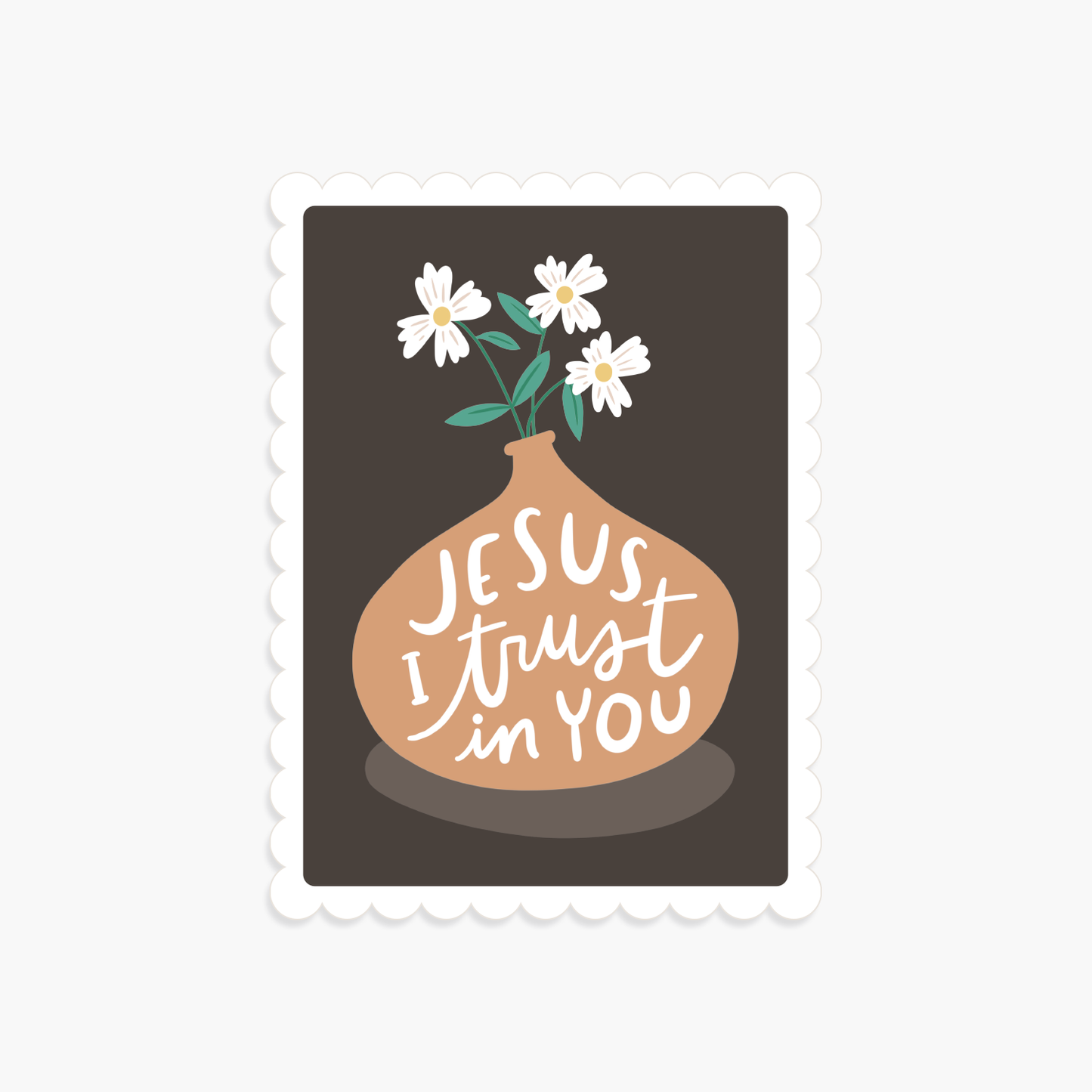 Jesus I Trust In You Vase Vinyl Sticker