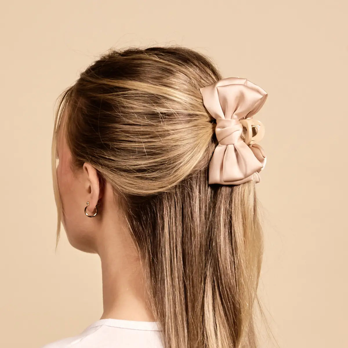 Mini Satin Bow Claw Clip - Cheetah