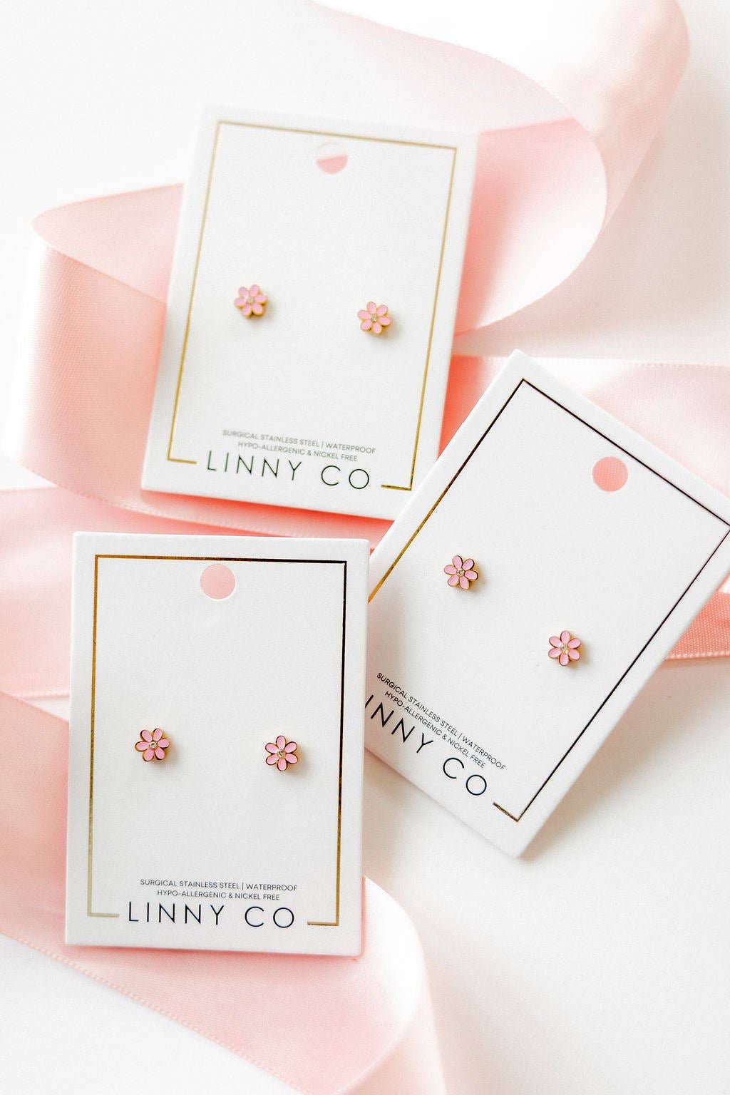 Screwback Stud Earrings - Alli Pink