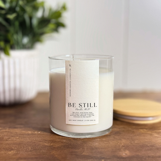 Be Still | Lavender & Sage | 9 oz. Clear Jar Soy Candle