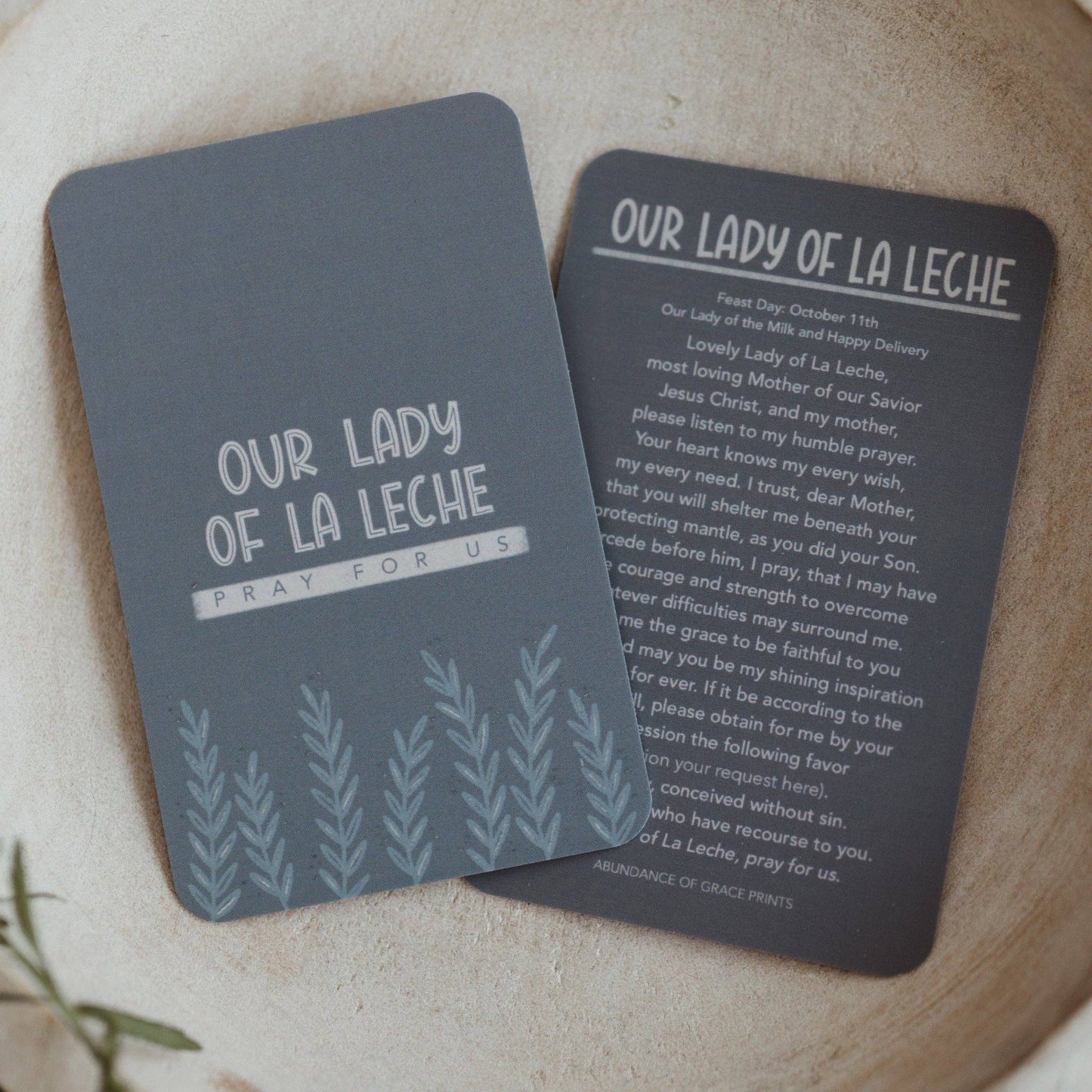 Our Lady of La Leche Prayer Card