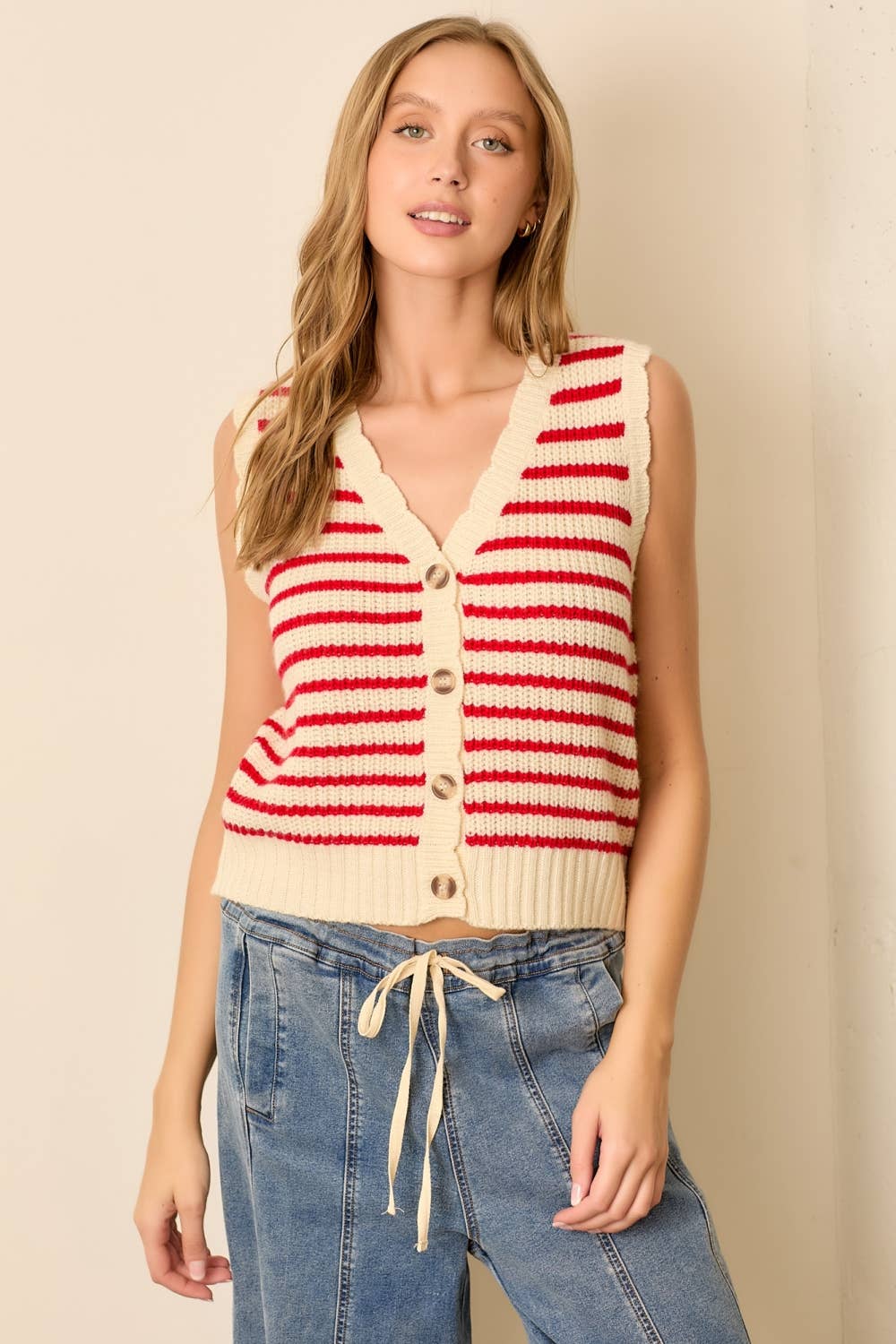 Mia Striped Sweater Vest