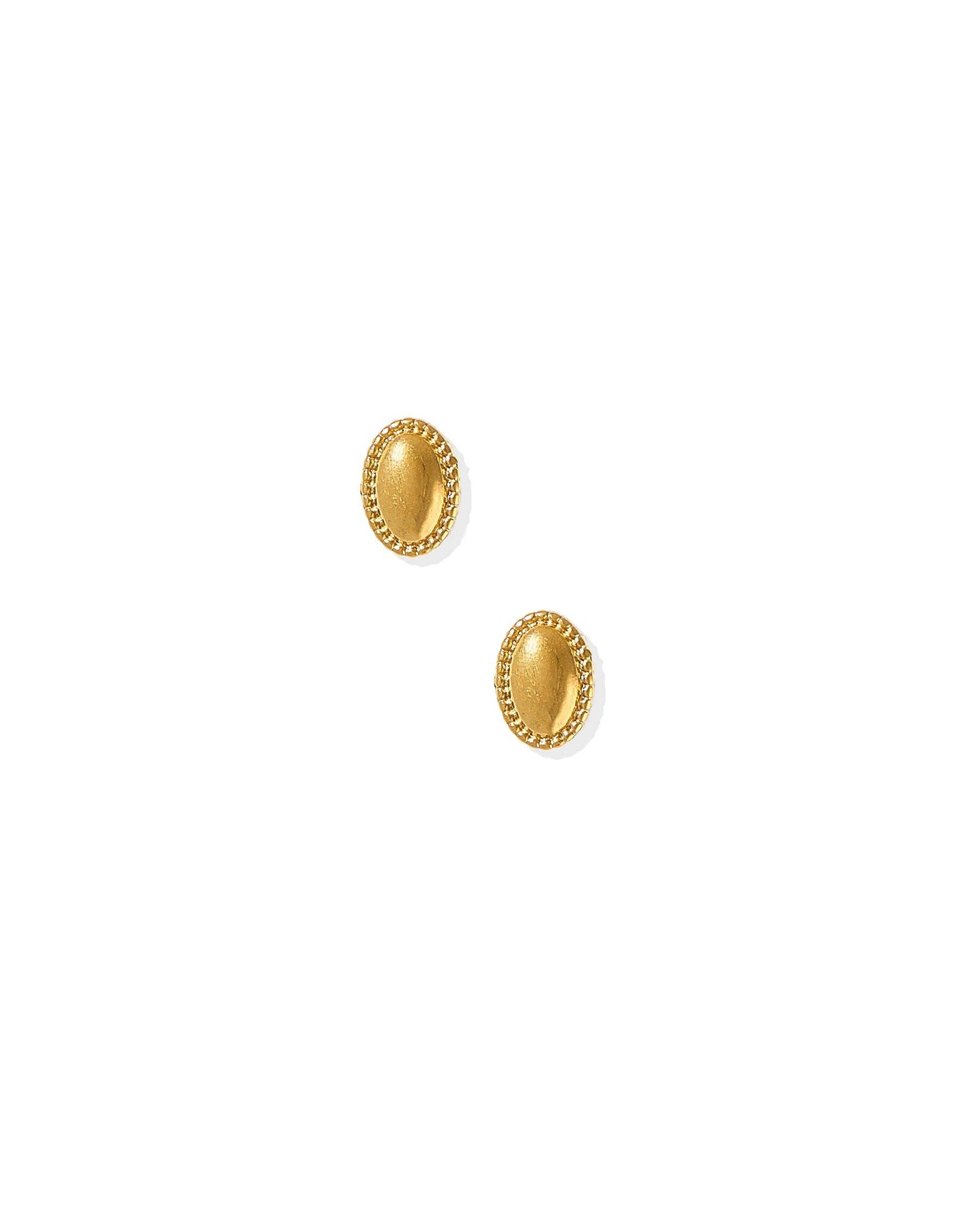 Screwback Stud Earrings - Drew Oval Gold