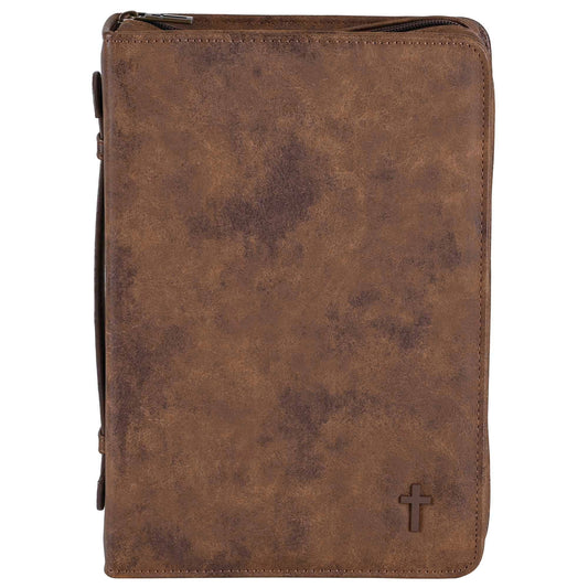 Dark Brown Cross Bible Cover