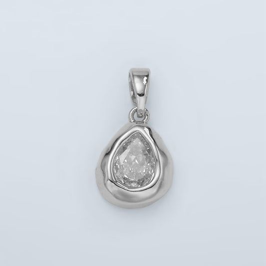 Silver Teardrop w/ CZ Stone