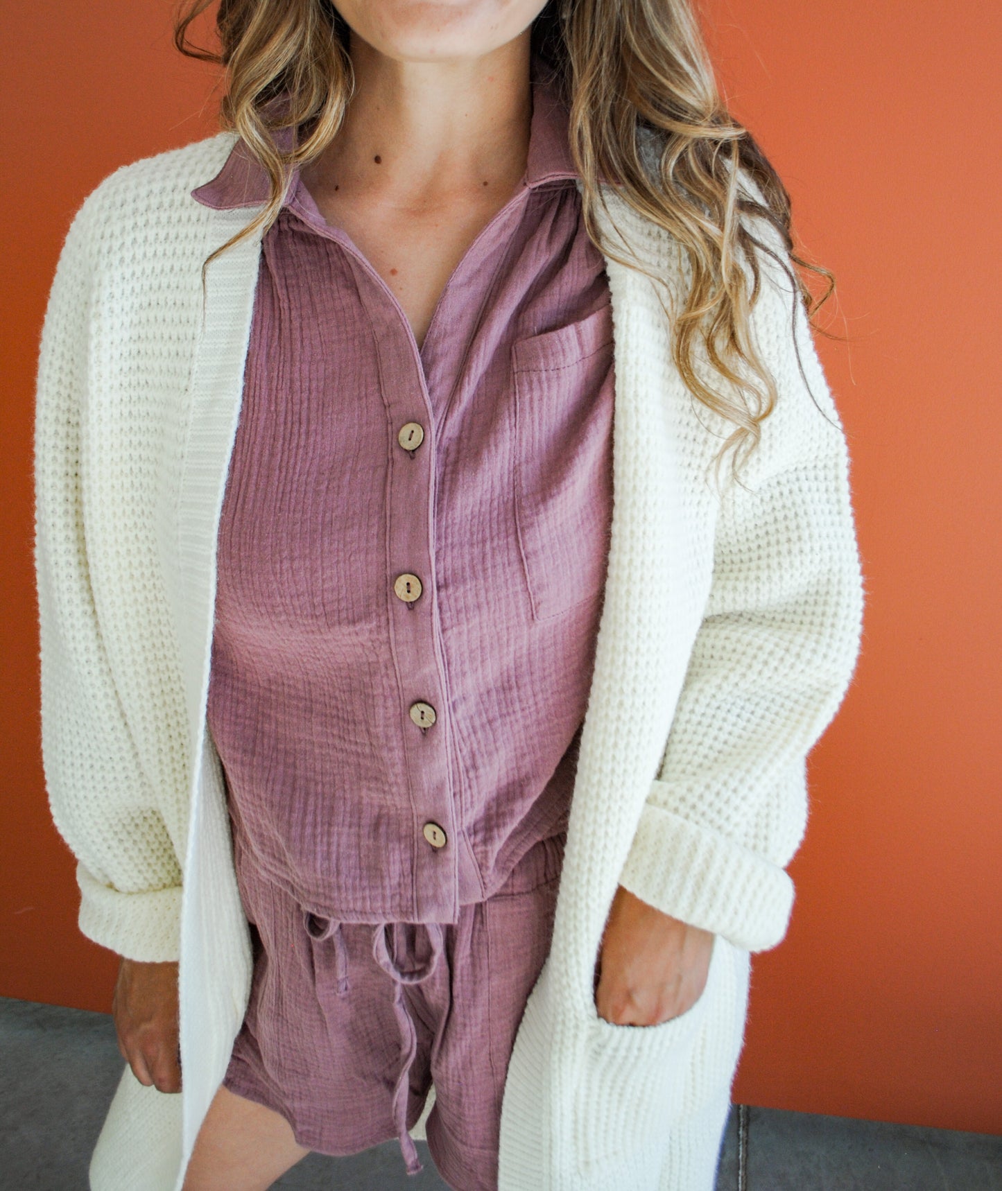 Mauve Cotton Lounge Set