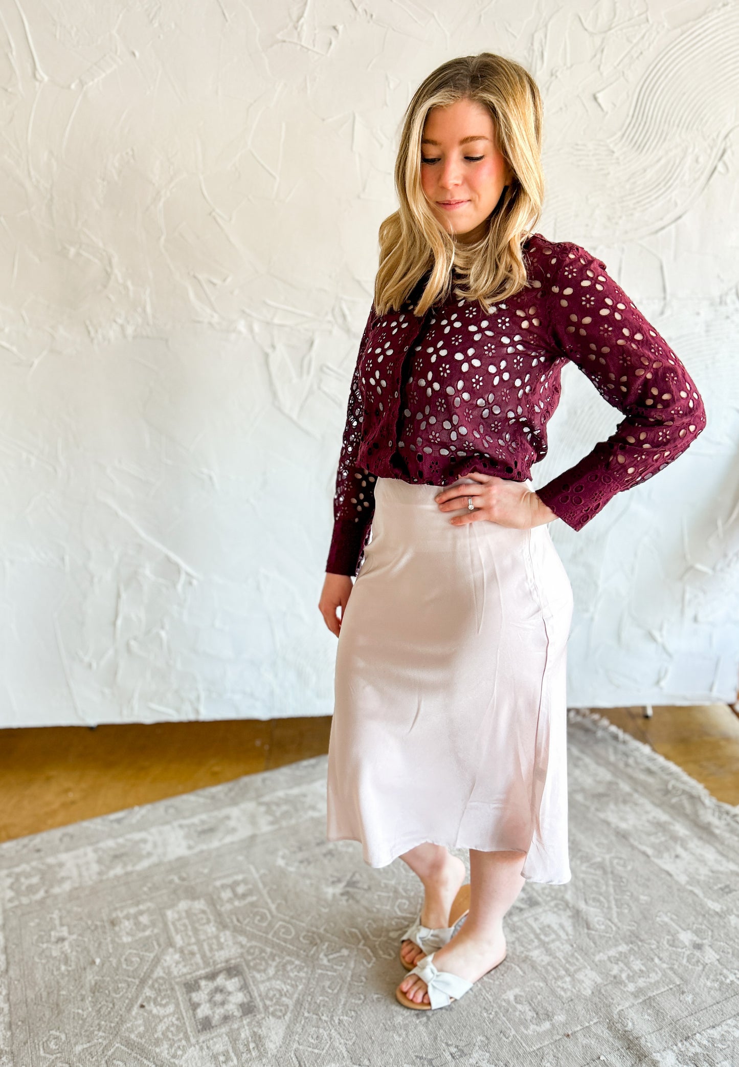 Plum Eyelet Blouse